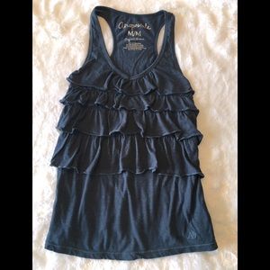 M blue ruffled tank top Aeropostale